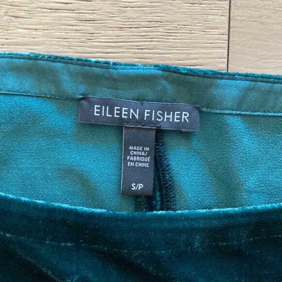 Eileen Fisher Silky Velvet Deep Green Shift Dress, small - Picture 4 of 8